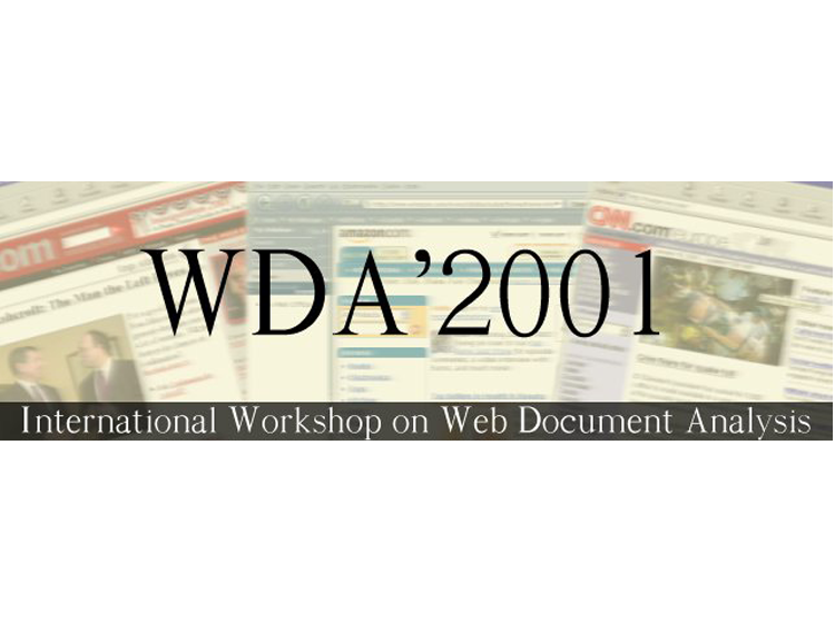 Proceedings of the First International Workshop on Web Document Analysis (WDA2001)